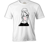 Girl Behind Bubble Gum White Men's T-Shirt