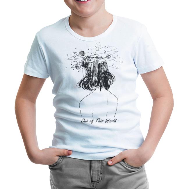 Girl out of This World White Kids Tshirt