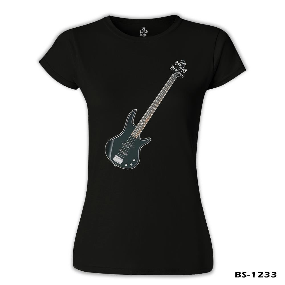 Gitar - Bass Siyah Kadın Tshirt