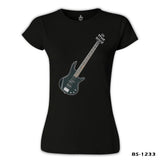 Gitar - Bass Siyah Kadın Tshirt