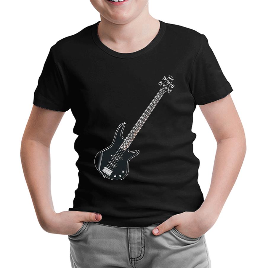 Gitar - Bass Siyah Çocuk Tshirt