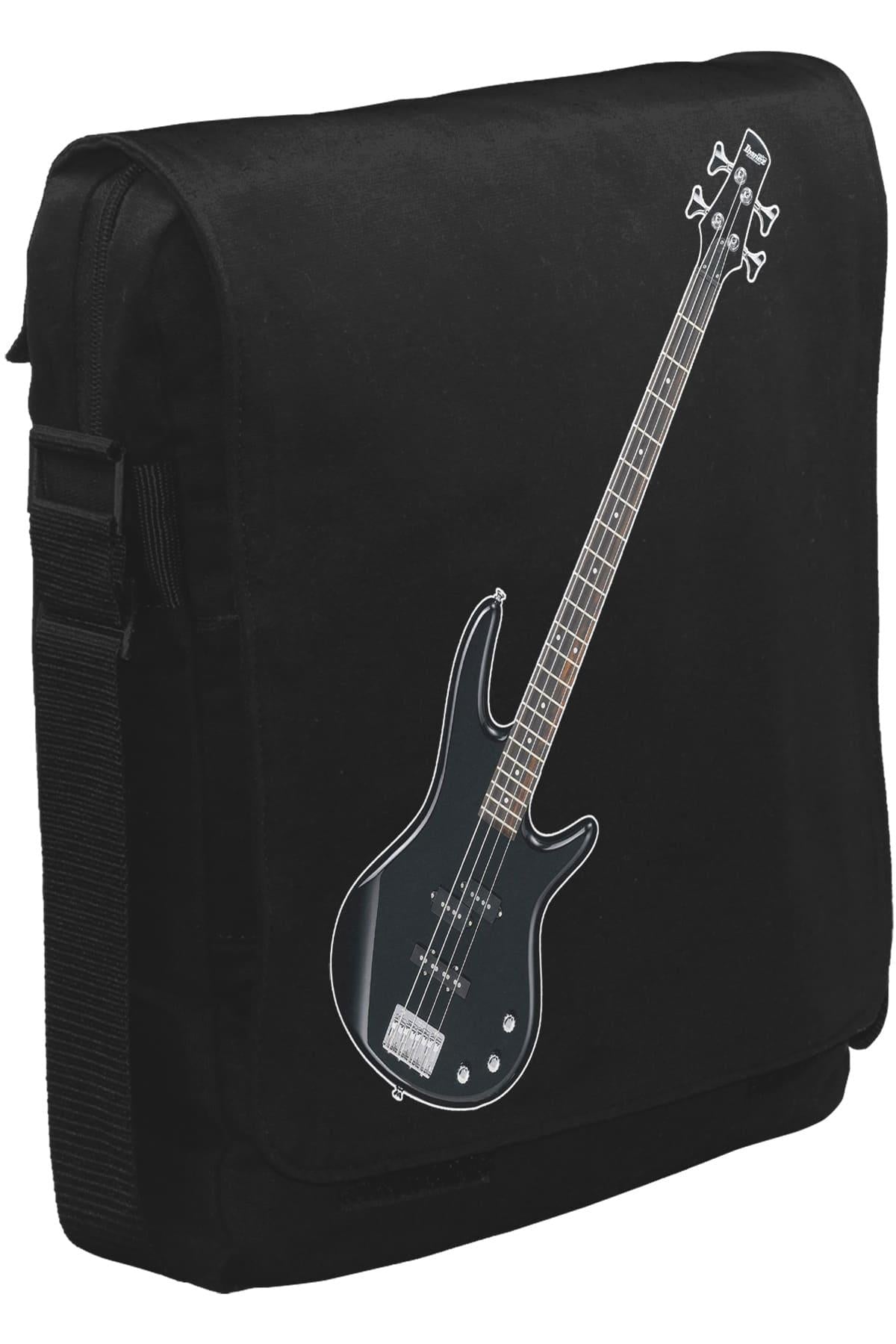 Gitar - Bass Unisex Siyah Postacı Çanta