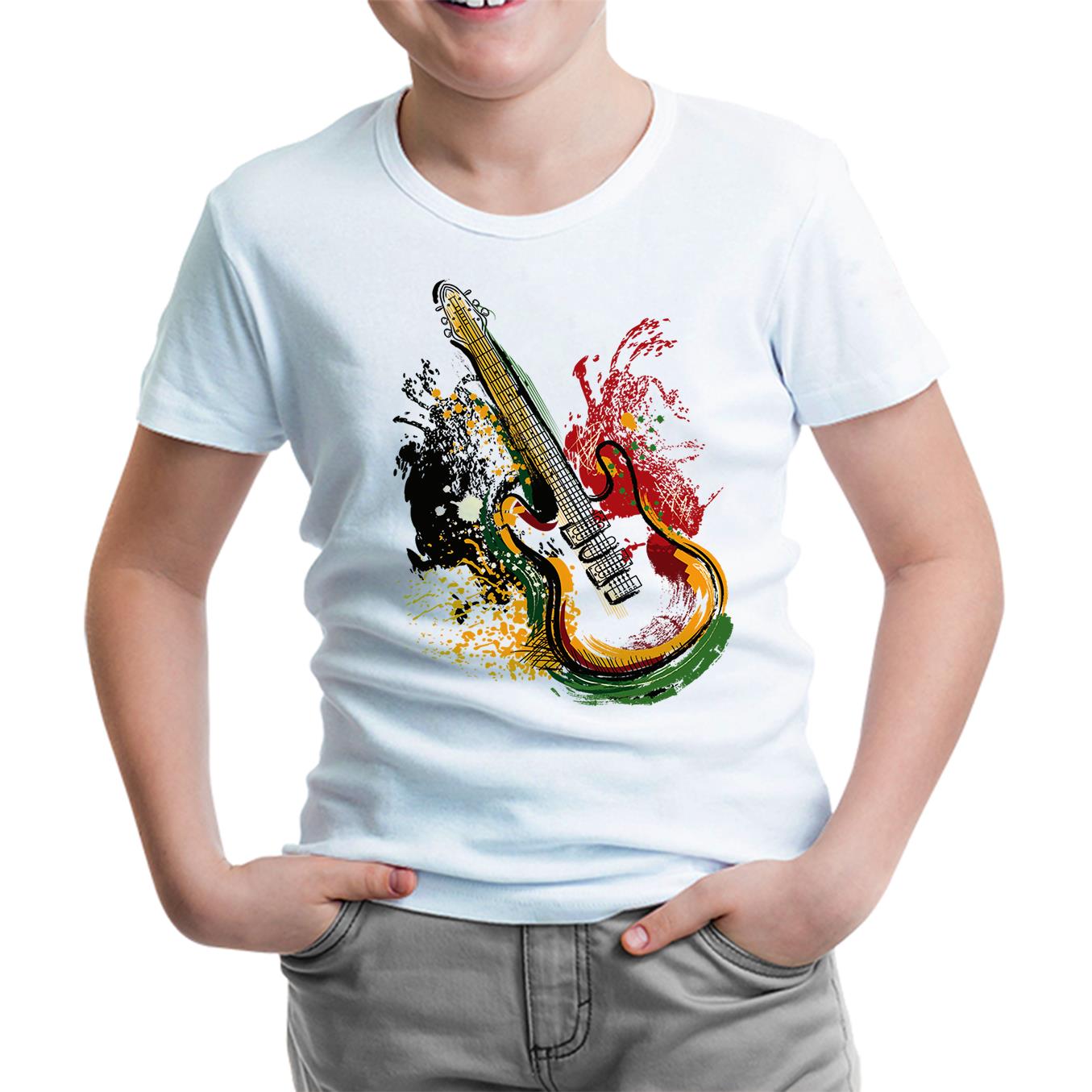 Gitar Colors Beyaz Çocuk Tshirt