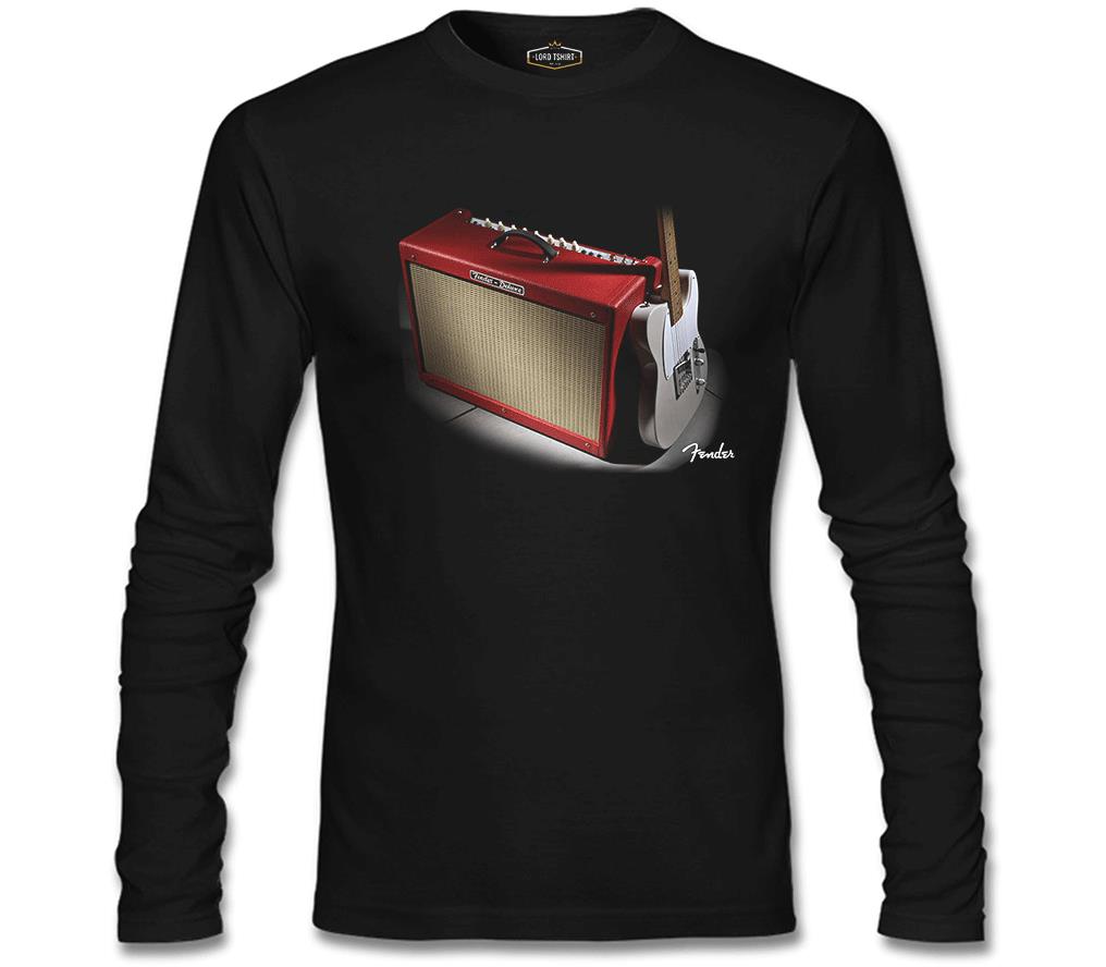 Gitar - Fender 1 Siyah Erkek Sweatshirt