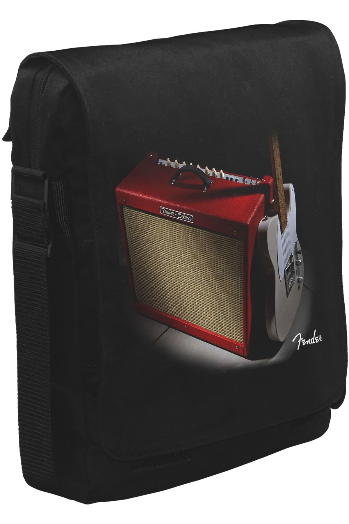 Gitar - Fender I Unisex Siyah Postacı Çanta
