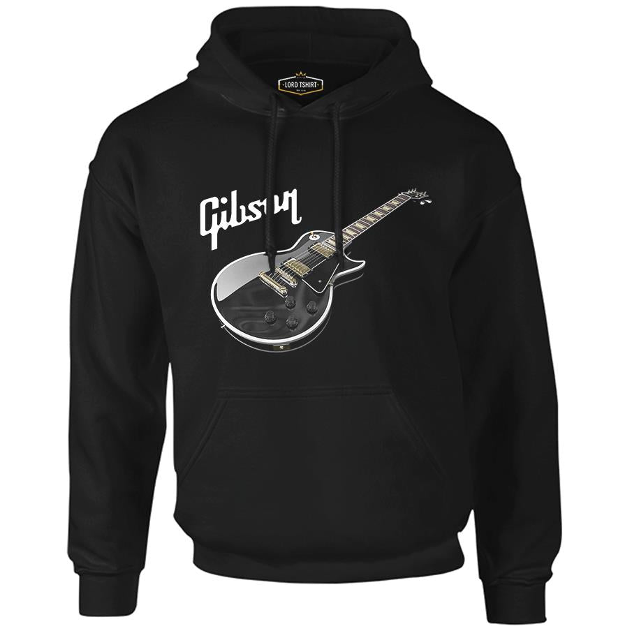 Gitar - Gibson 1 Siyah Erkek Fermuarsız Kapşonlu