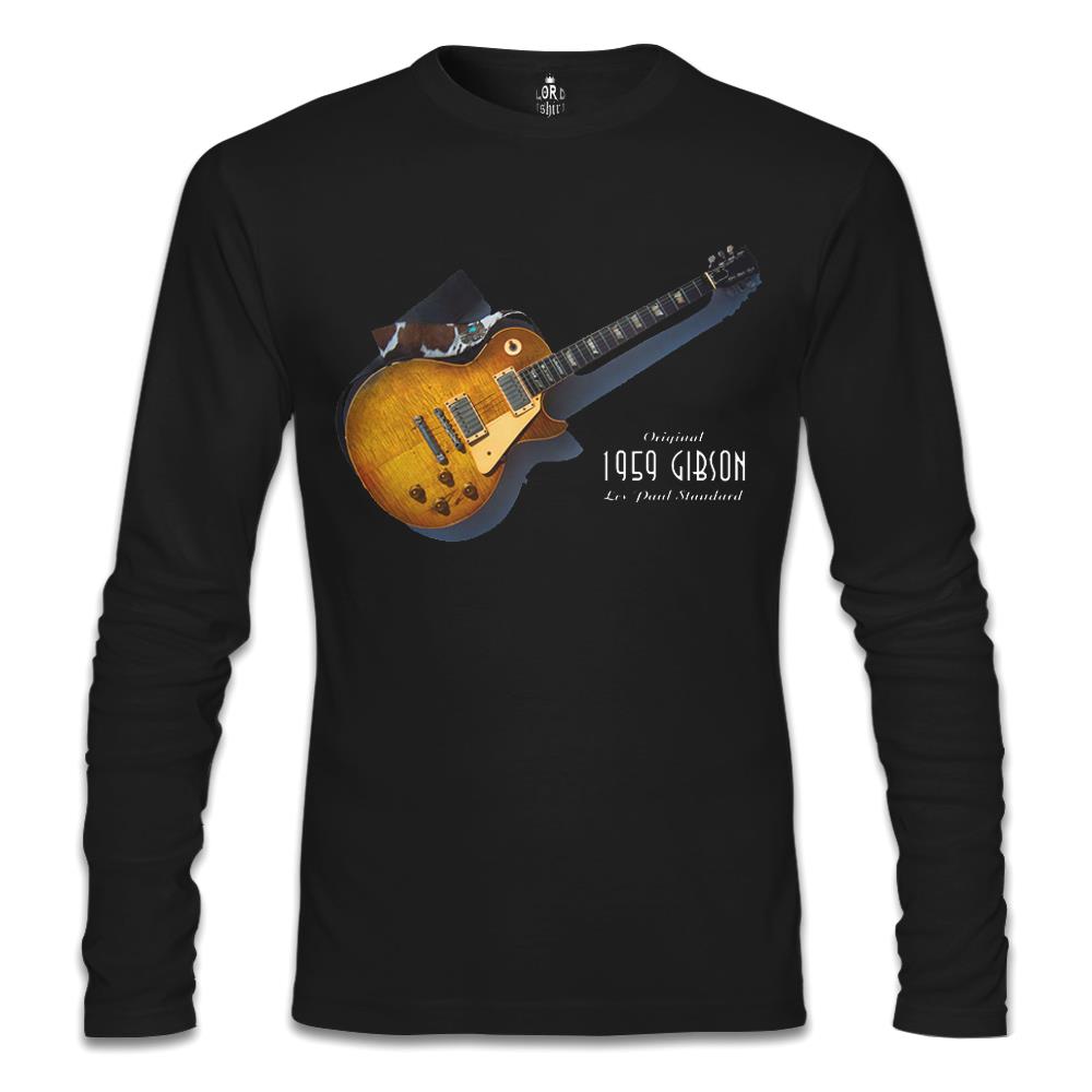 Gitar - Gibson - 1959 Siyah Erkek Sweatshirt
