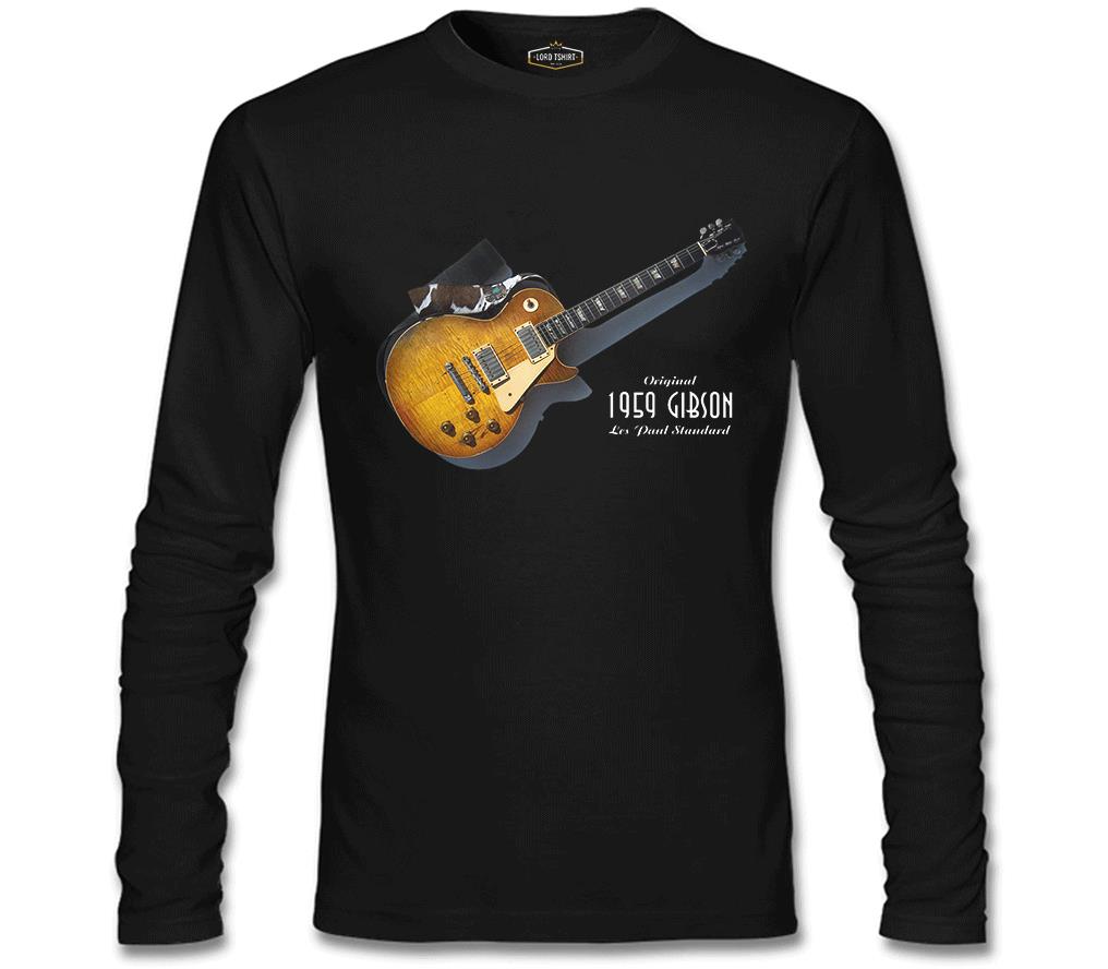 Gitar - Gibson - 1959 Siyah Erkek Sweatshirt