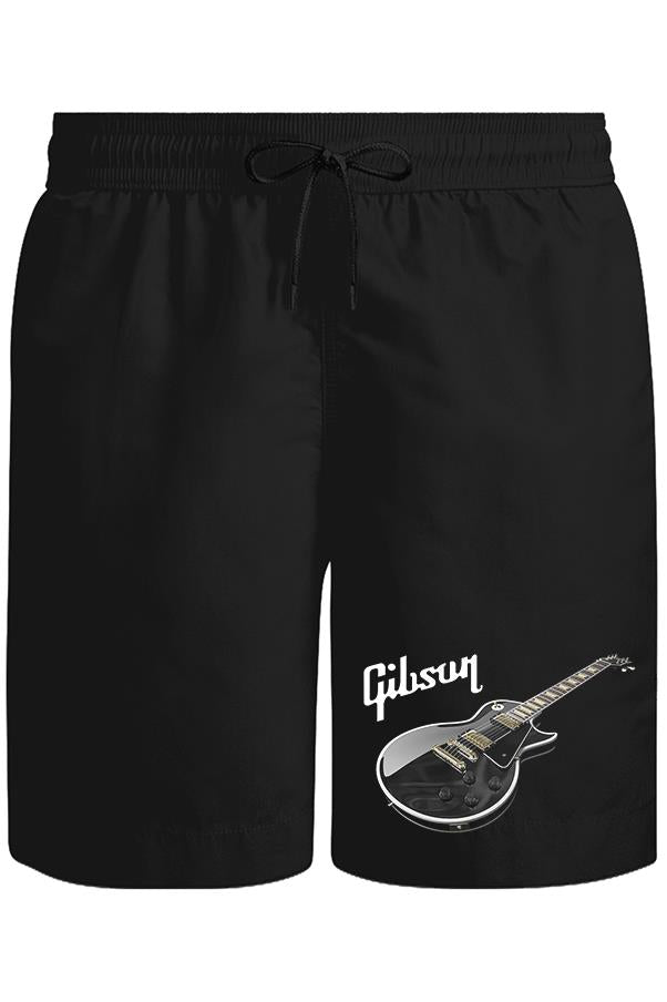 Gitar - Gibson I Unisex Siyah Şort
