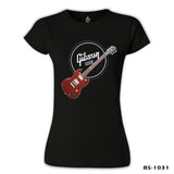 Gitar - Gibson - USA Siyah Kadın Tshirt