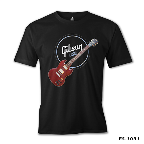 Gitar - Gibson - USA Siyah Erkek Tshirt