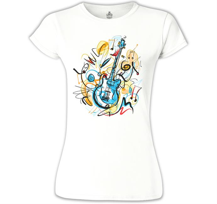 Gitar - Kandinsky Beyaz Kadın Tshirt