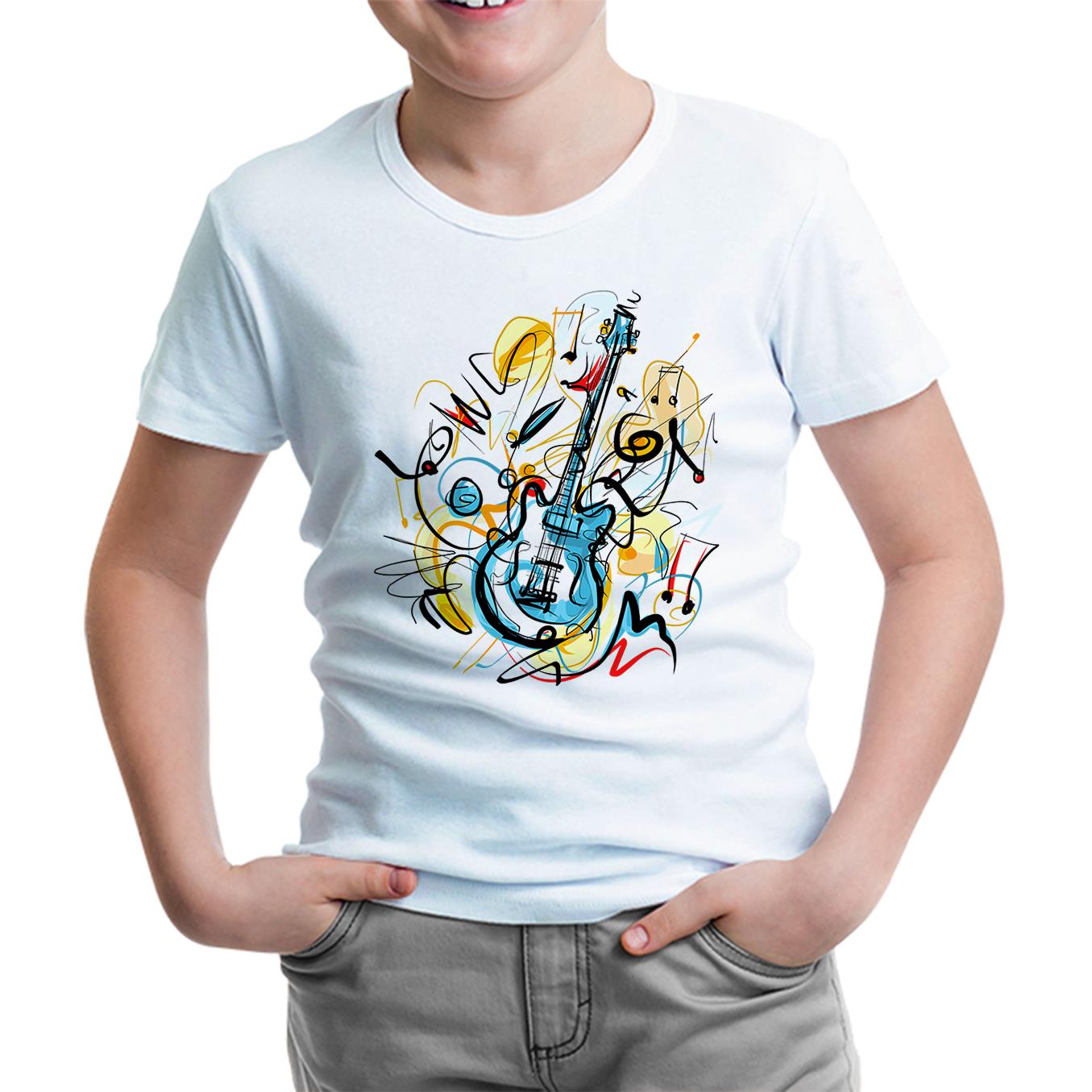 Gitar - Kandinsky Beyaz Çocuk Tshirt