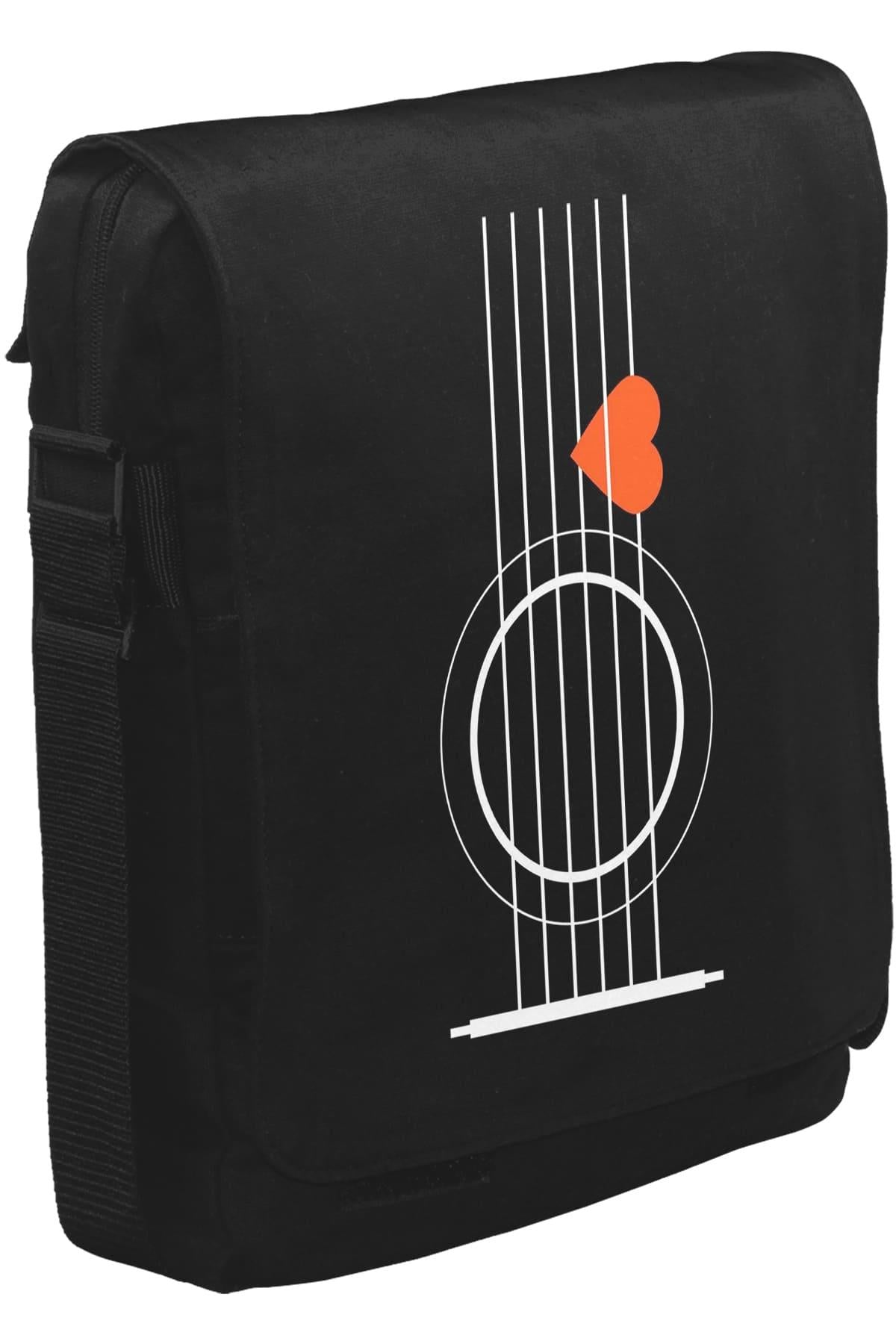 Guitar - Pena Unisex Black Messenger Bag 