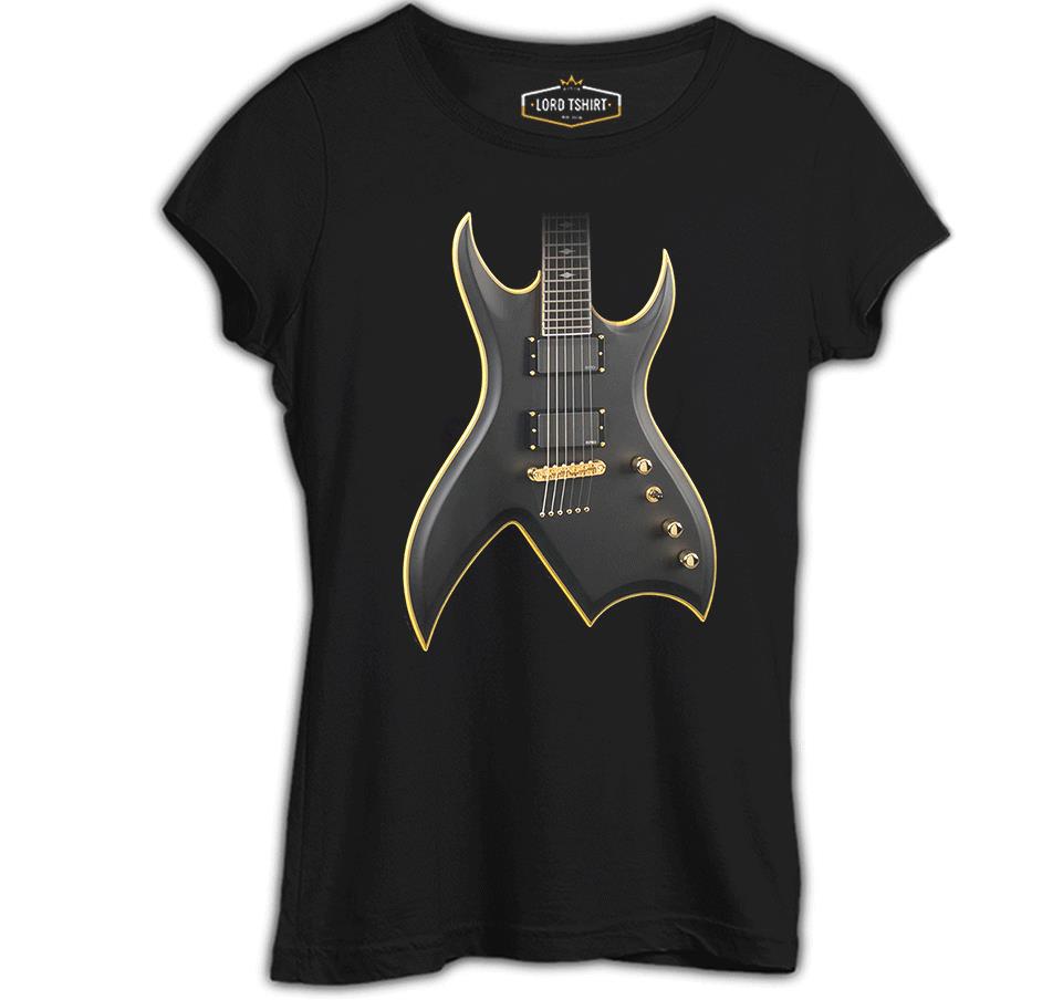 Gitar Siyah Kadın Tshirt