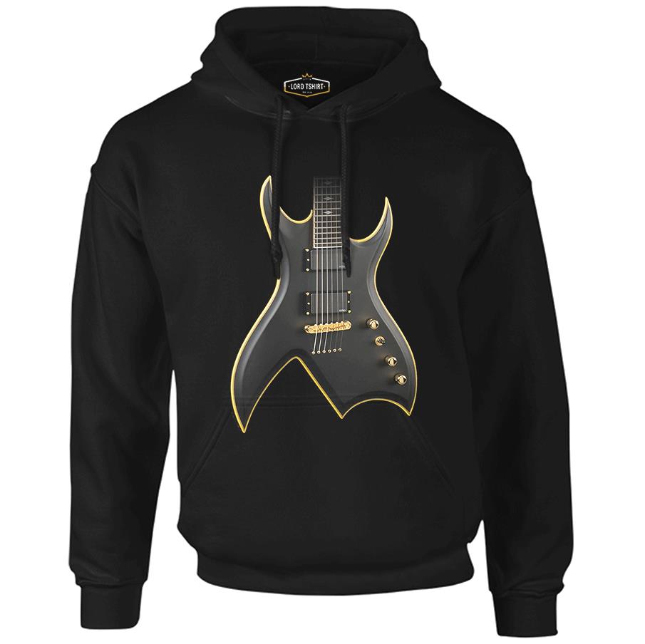 Guitar Black Men's Zipperless Hoodie