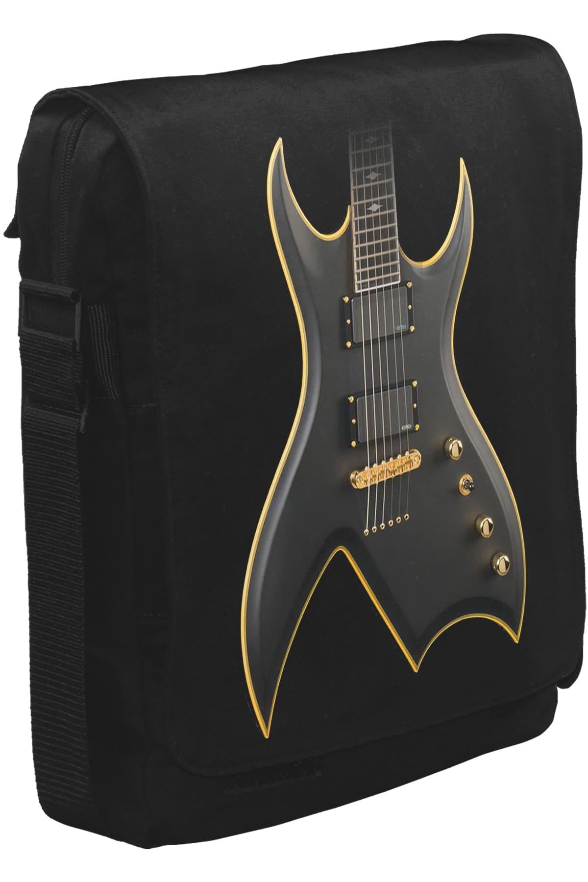 Gitar Unisex Siyah Postacı Çanta