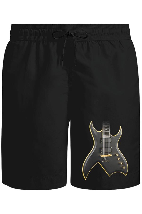 Gitar Unisex Siyah Şort