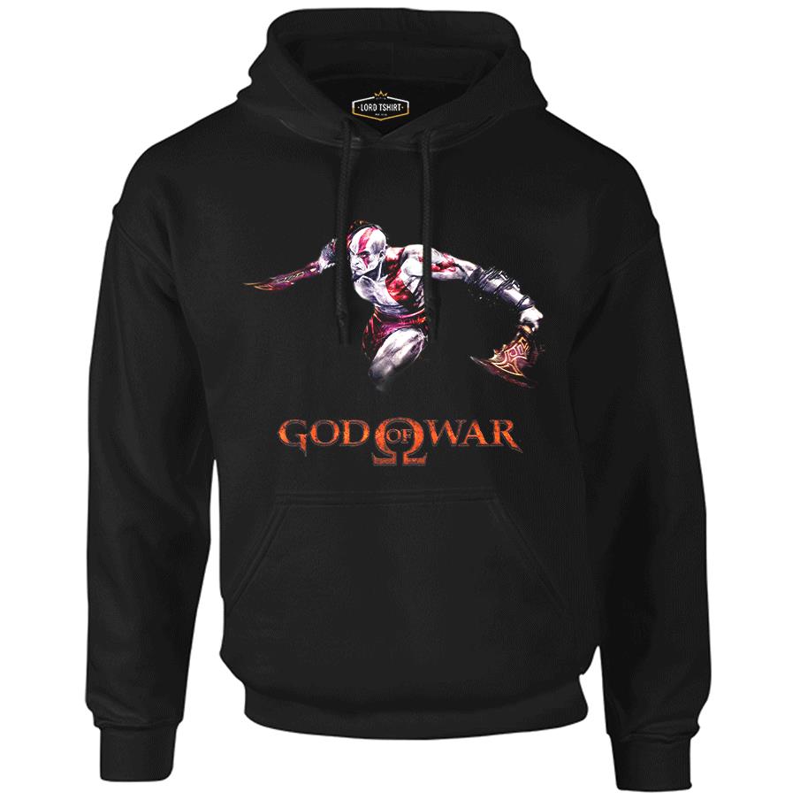 God of War 1 Siyah Erkek Fermuarsız Kapşonlu