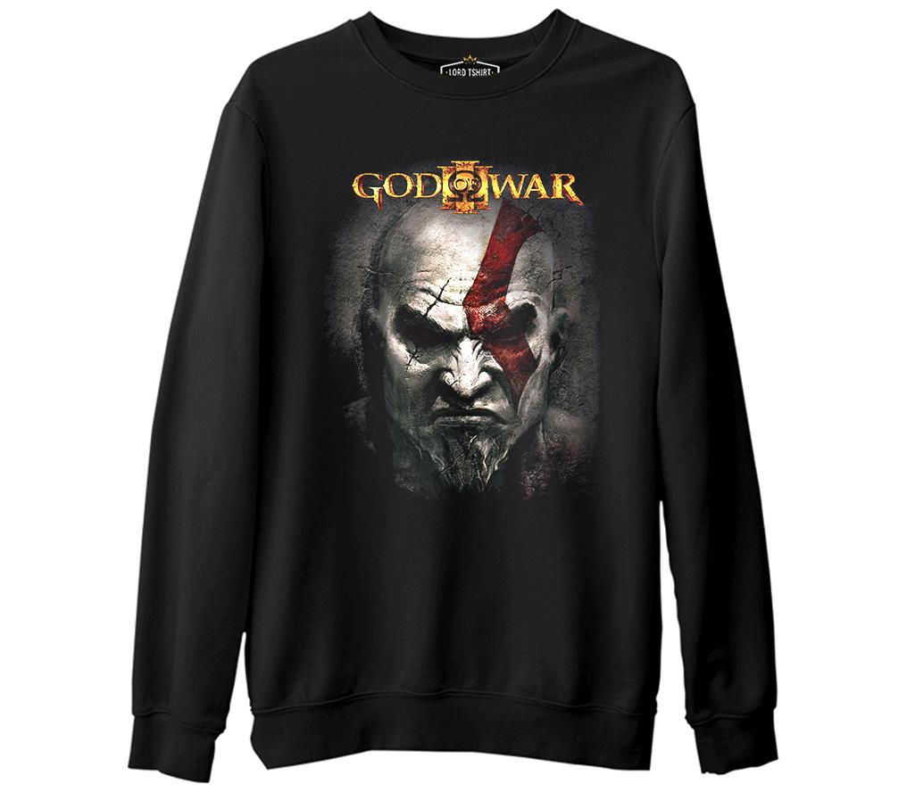 God of War 2  Siyah Erkek Kalın Sweatshirt