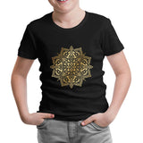 Golden Mandala  Siyah Çocuk Tshirt