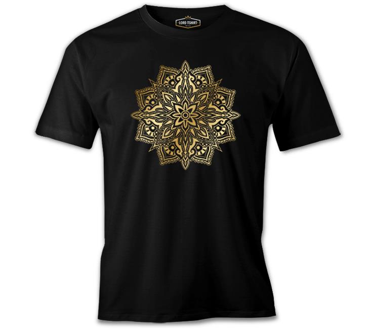 Golden Mandala Black Men's Tshirt