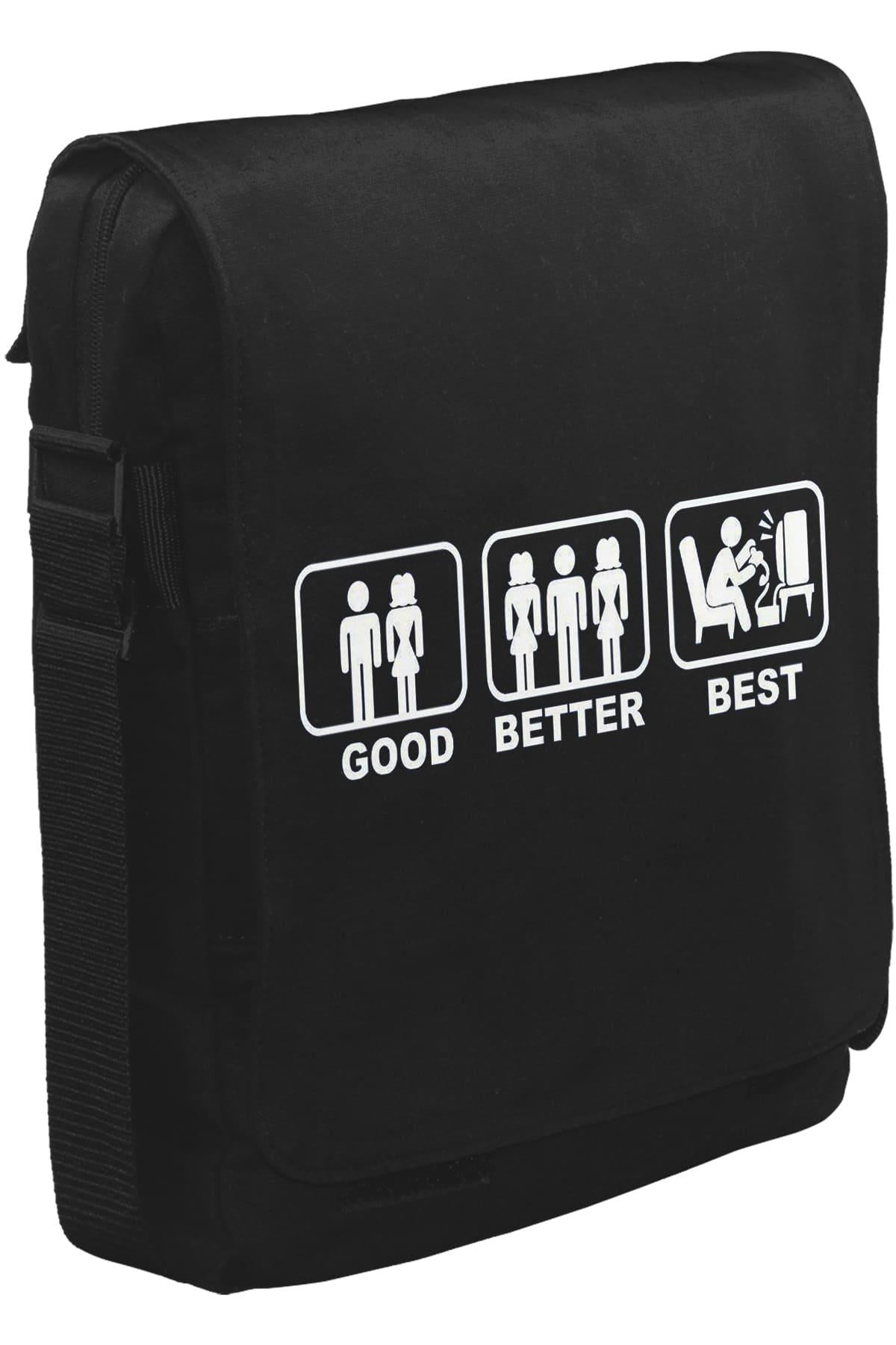 Good Better Best Unisex Siyah Postacı Çanta