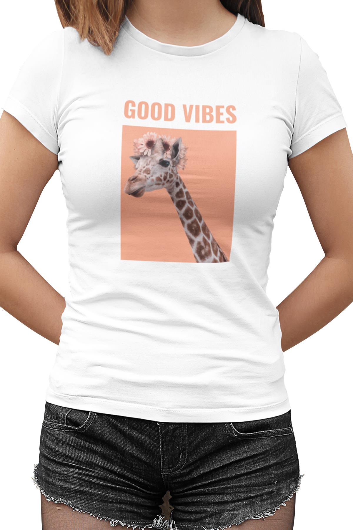 Good Vibes Beyaz Kadın Tshirt