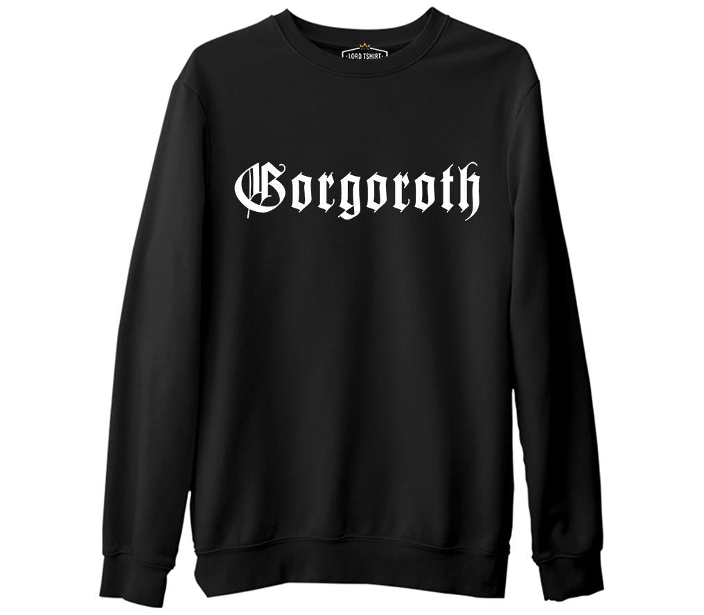 Gorgoroth - Logo  Siyah Erkek Kalın Sweatshirt