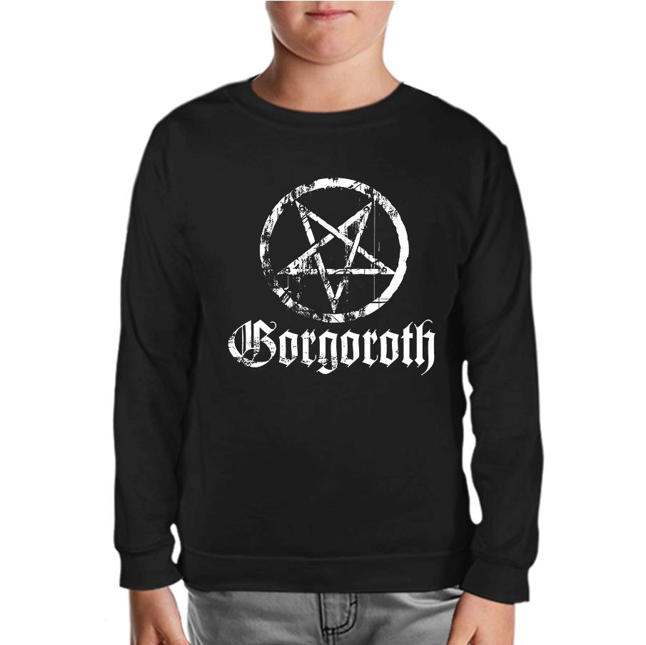 Gorgoroth - Pentagram Logo Siyah Çocuk Sweatshirt
