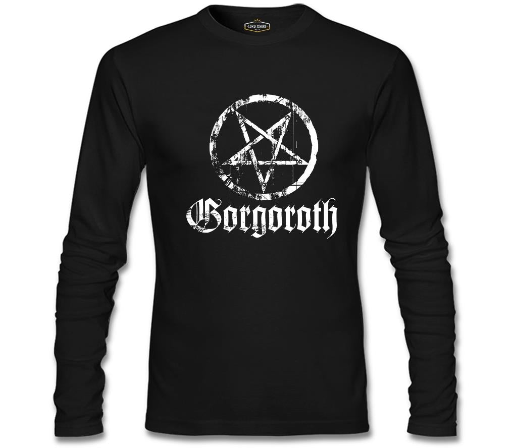 Gorgoroth - Pentagram Logo Siyah Erkek Sweatshirt