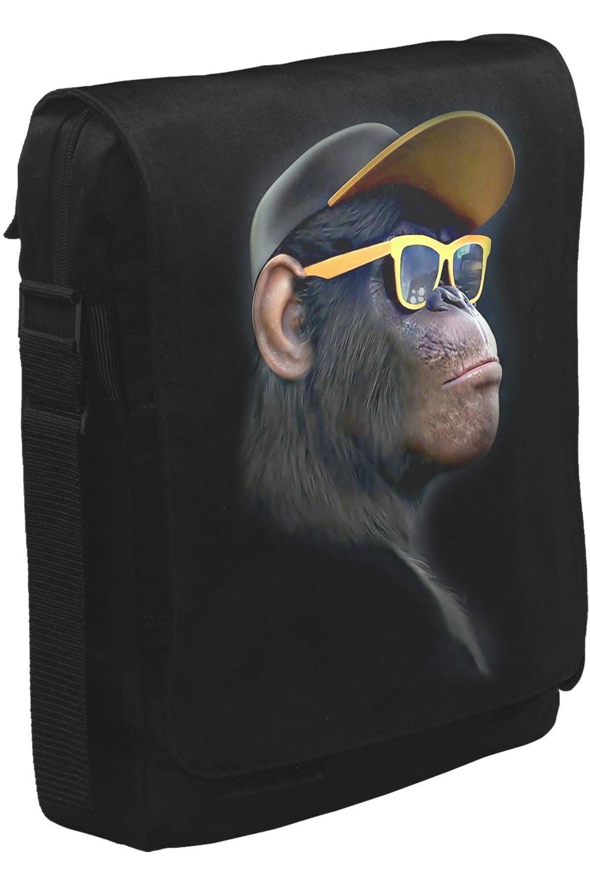 Gorilla - Glasses Unisex Black Messenger Bag 