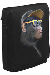 Gorilla - Glasses Unisex Black Messenger Bag 