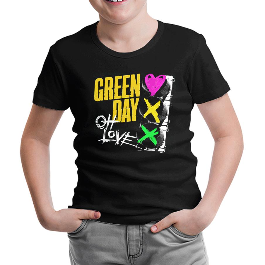 Green Day - Oh Love Black Kids Tshirt
