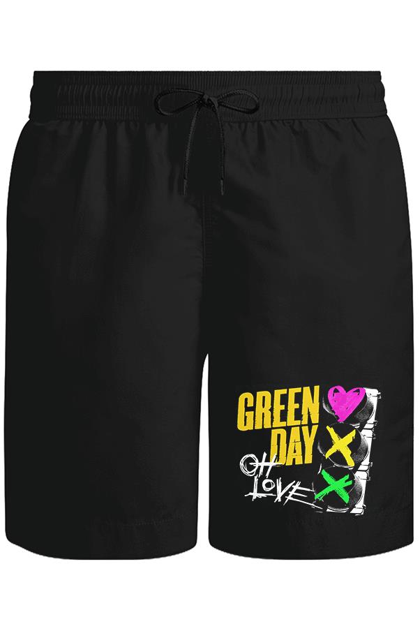 Green Day - Oh Love Unisex Siyah Şort