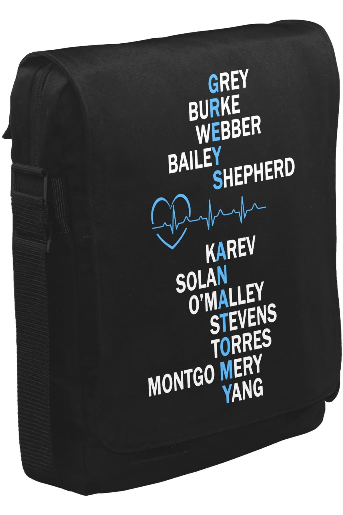 Grey's Anatomy - Grey Unisex Siyah Postacı Çanta