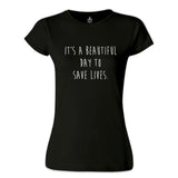 Grey's Anatomy - Save Lives Siyah Kadın Tshirt