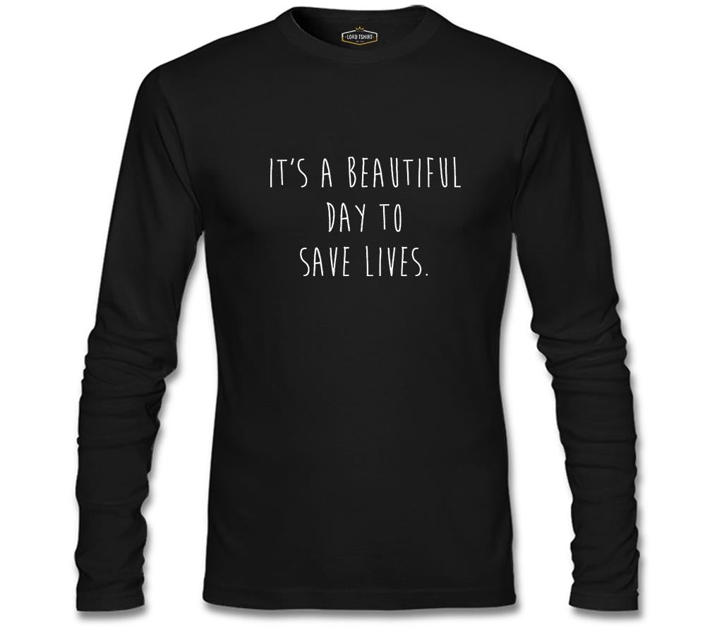 Grey's Anatomy - Save Lives Siyah Erkek Sweatshirt