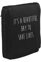Grey's Anatomy - Save Lives Unisex Siyah Postacı Çanta