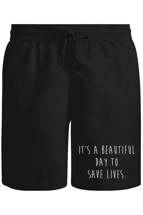 Grey's Anatomy - Save Lives Unisex Siyah Şort