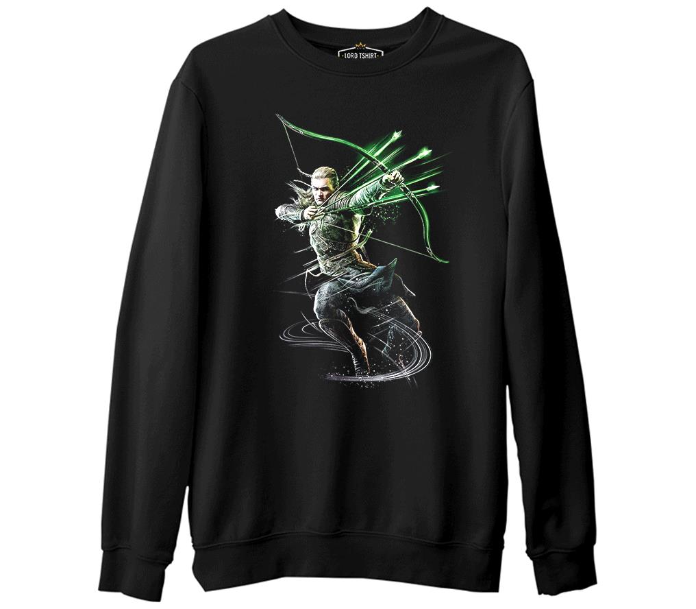 Guardians of Middle Earth - Legolas  Siyah Erkek Kalın Sweatshirt