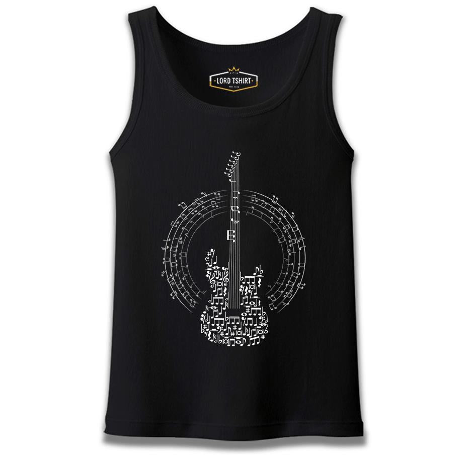 Guitar and the Notes Black Men's Athlete