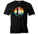 Guitar with a Sunset Background Black Men's Tshirt
