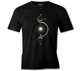 Güneş Yörünge Siyah Erkek Tshirt