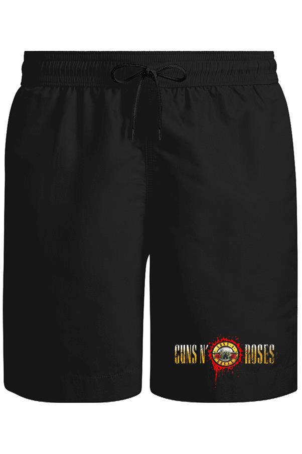 Guns N Roses - Drops Logo Unisex Siyah Şort