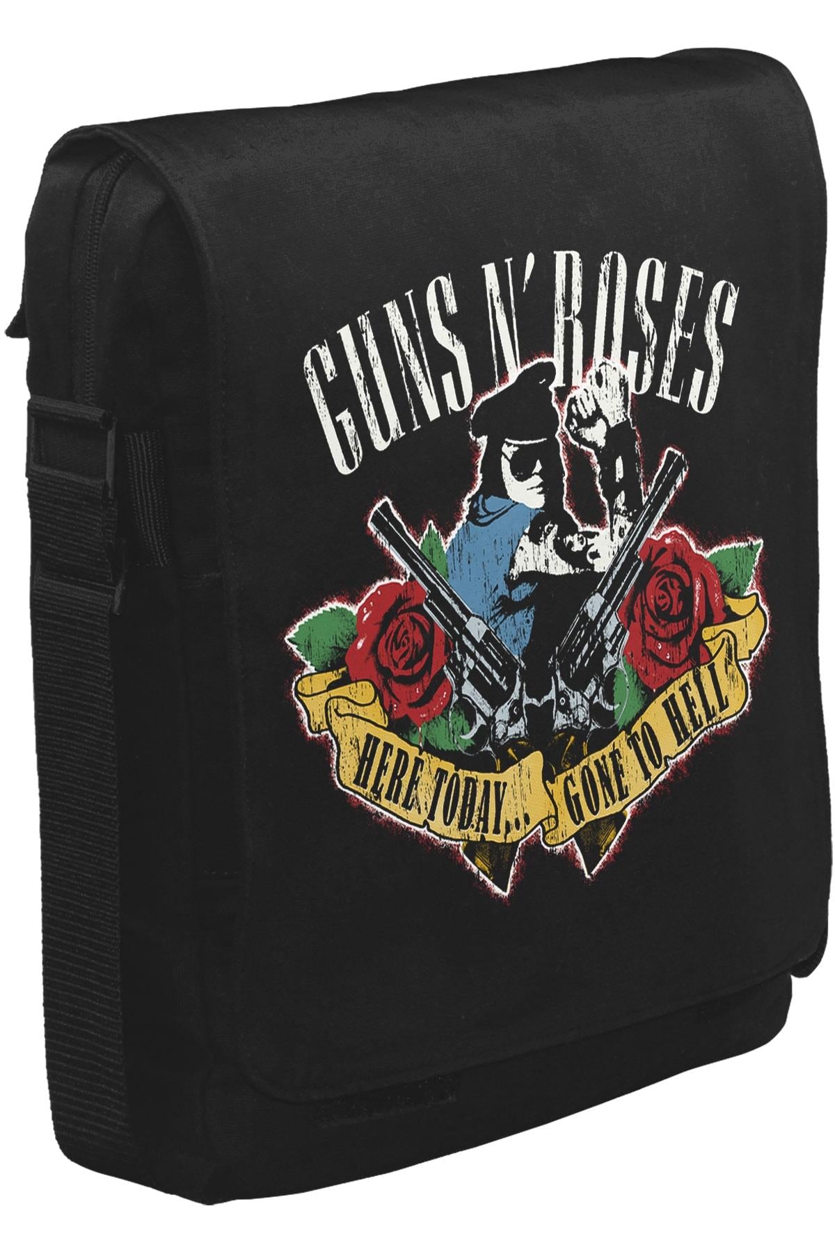 Guns N' Roses - Gone to Hell Unisex Siyah Postacı Çanta