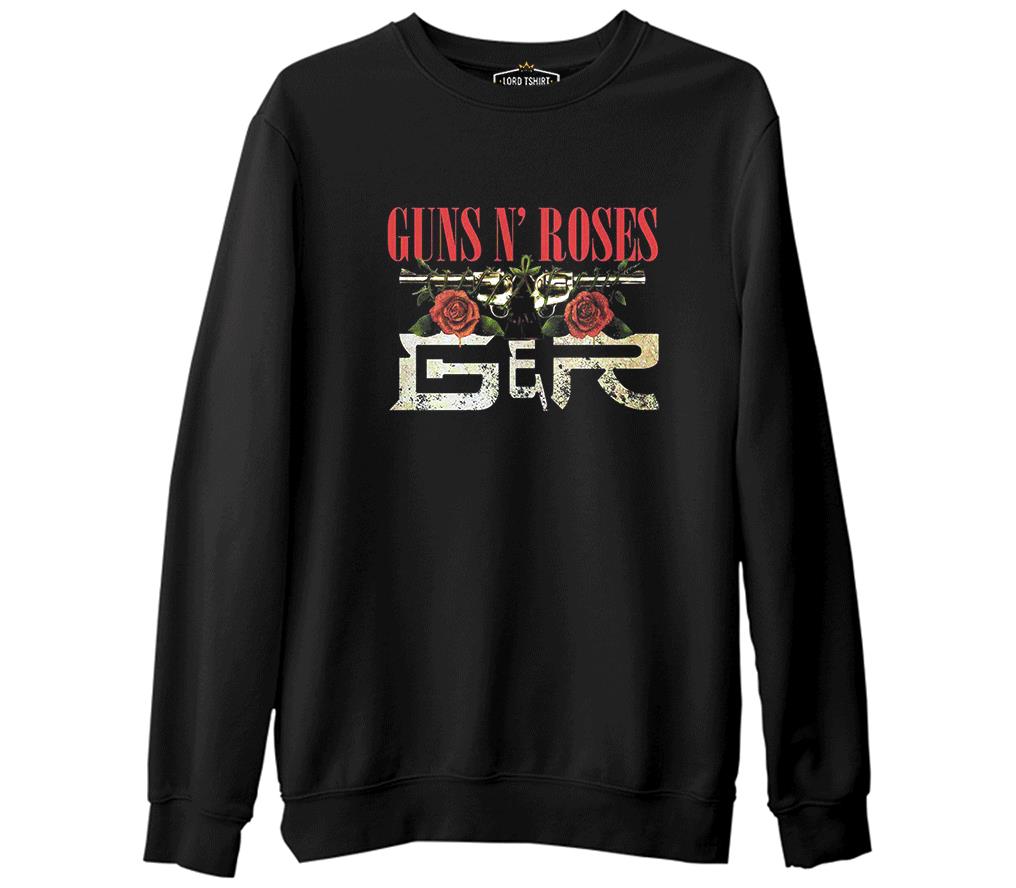 Guns N'Roses - Logo Siyah Erkek Kalın Sweatshirt