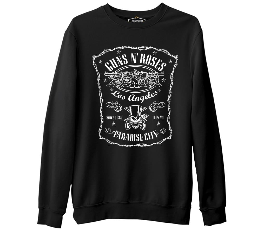 Guns N' Roses - Paradise City  Siyah Erkek Kalın Sweatshirt
