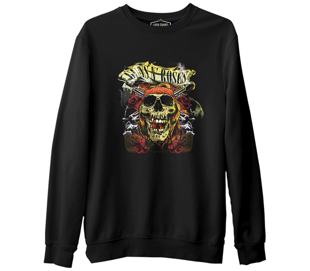 Guns N'Roses  Siyah Erkek Kalın Sweatshirt