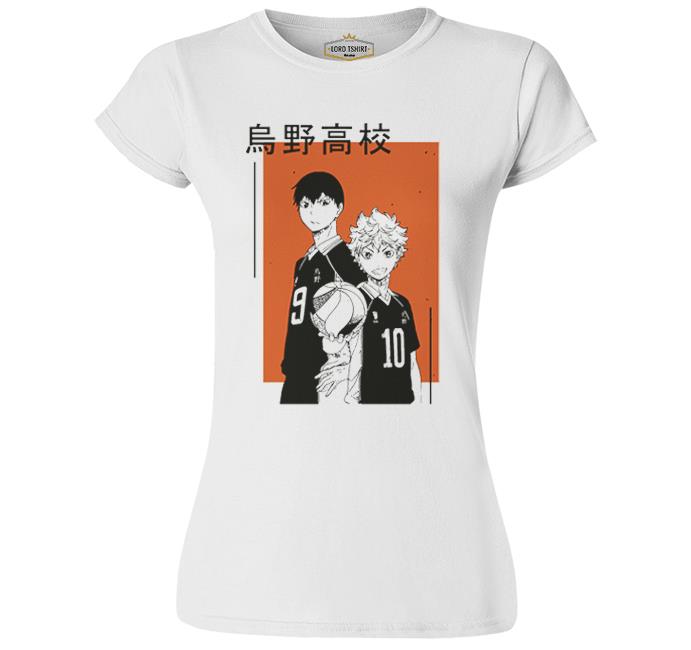 Haikyuu! Karasuno KageHina Beyaz Kadın Tshirt